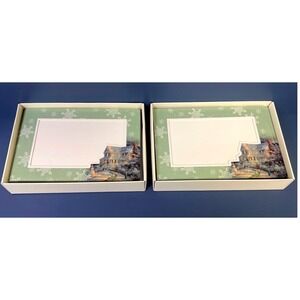 20 Pc Hallmark‎ THOMAS KINKADE Photo Holder Christmas Cards Envelopes Open Box